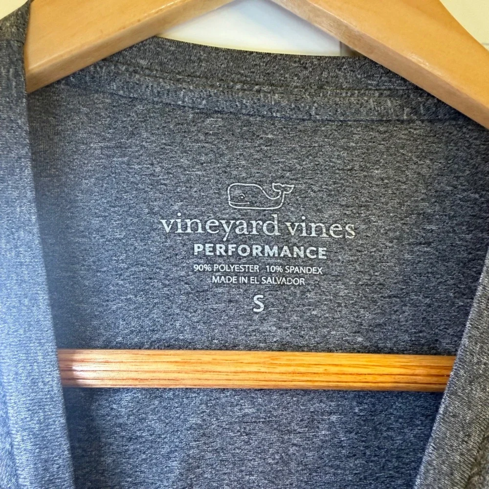 Vineyard Vines Performance Long‎ Sleeve Shirt Mens Small Gray Heather 1V000254